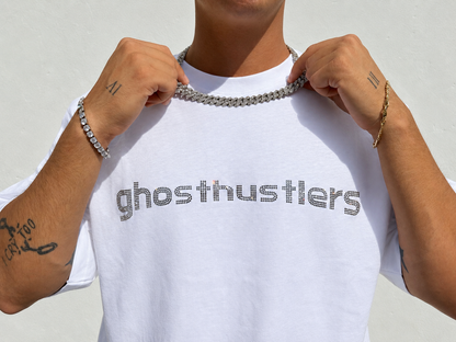 GHOSTHUSTLERS WHITE TEE - CROP EDITION