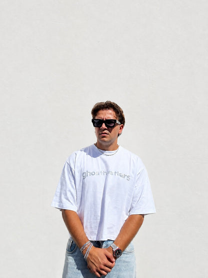 GHOSTHUSTLERS WHITE TEE - CROP EDITION