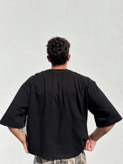 GHOSTHUSTLERS BLACK TEE - CROP EDITION