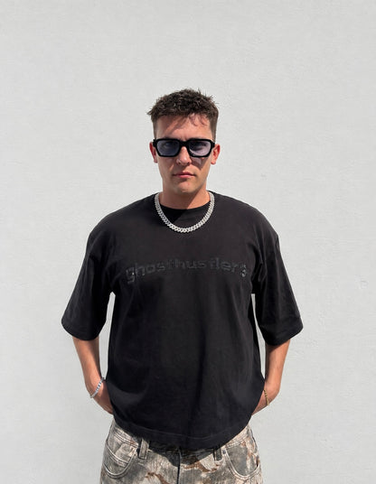 GHOSTHUSTLERS BLACK TEE - CROP EDITION
